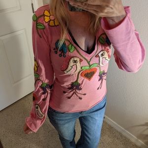 🌻Johnny Was Joy Stick hand embroidered top